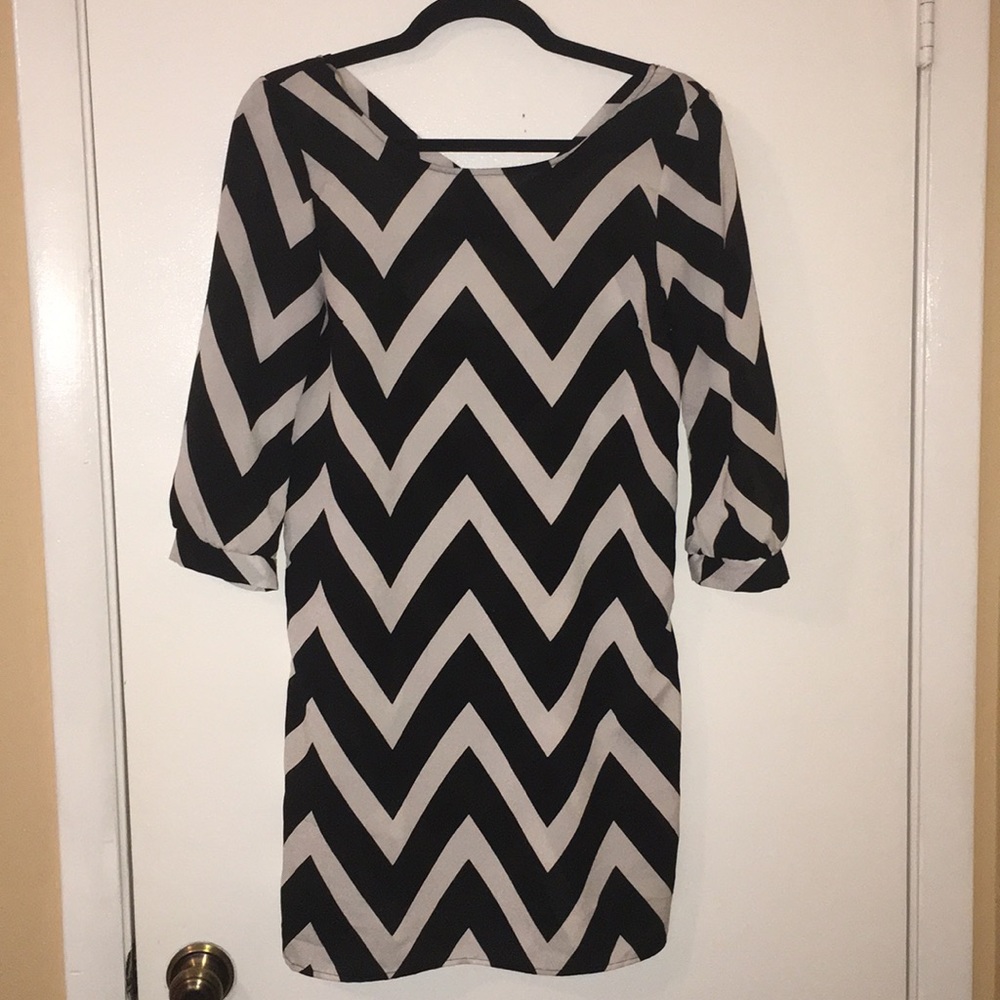 Black and ivory dress